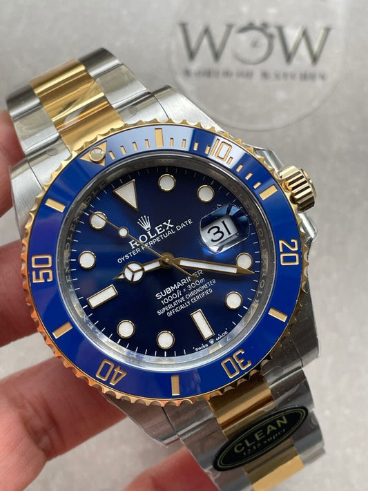 CLEAN FACTORY 1:1 Rolex Submariner 116613LB Bluesy 904L YG/SS Blue Dial VR3235