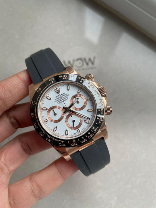 BTF factory 1:1 Rolex Daytona 116515 RG Best Edition White Dial SA4130