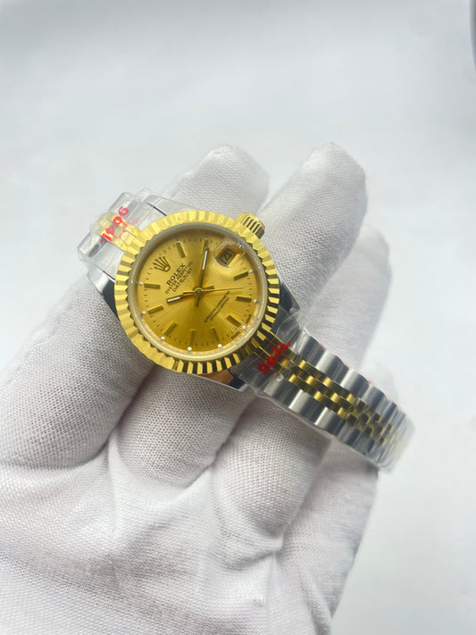 Rolex Lady-Datejust Steel and Yellow Gold Champagne Index Dial Ref.69173