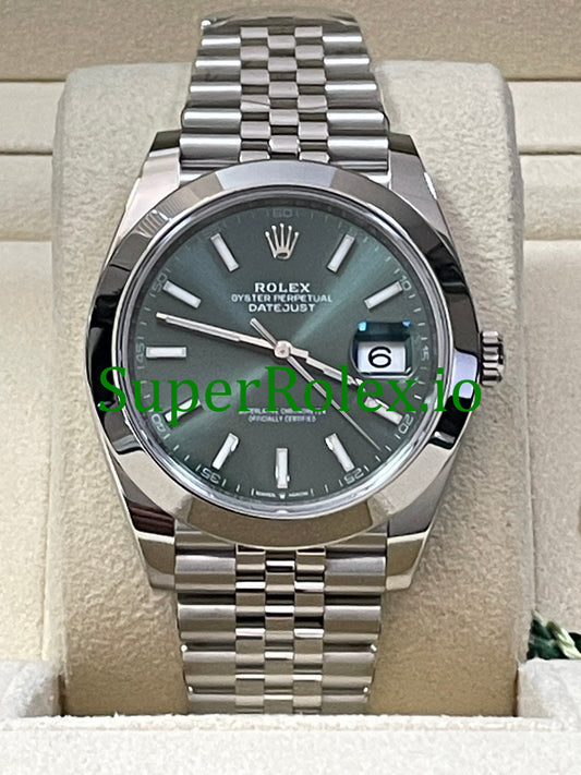 Rolex Datejust 41 Steel Mint Green Dial Ref.126300