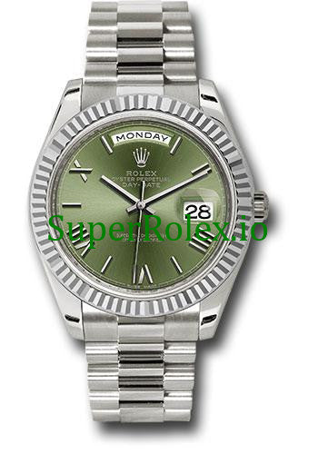 Rolex Day-Date 40MM Ref.228239 - Olive Green Bevelled Roman Dial