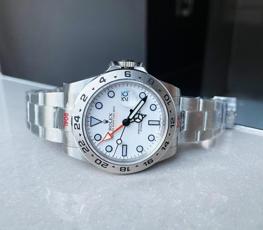 GMF Factory 1:1 Rolex EXPLORER II 42MM 216570 WHITE 904L SS BEST EDITION WHITE DIAL A3186