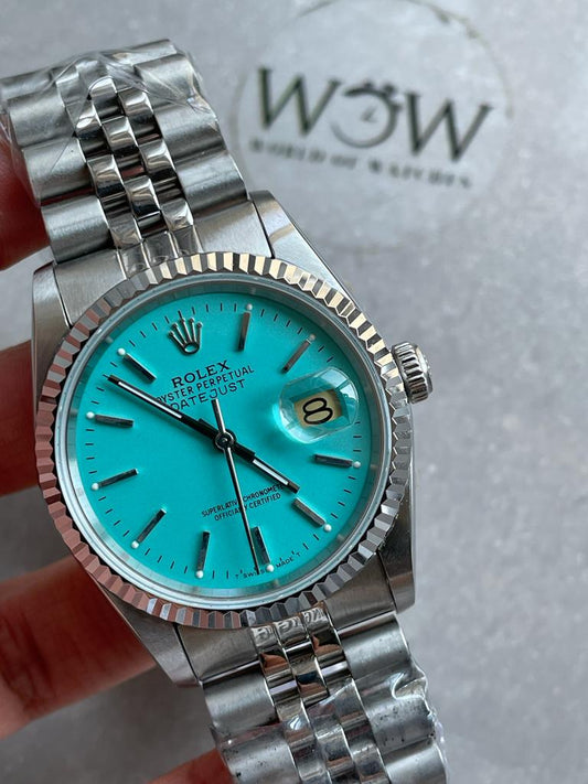 KING Factory 1:1 Rolex DATEJUST 36mm 16233 FLUTED BEZEL BEST EDITION 904L STEEL TIFFANY BLUE DIAL ON A2825