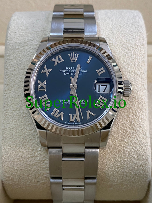 Rolex Datejust 31 Steel and White Gold Blue Roman Dial Ref.278274