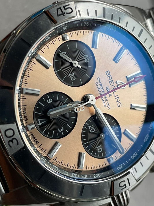 GF Factory 1:1 Breitling Chronomat SS Copper dial Two Tone Bracelet Watches A7750