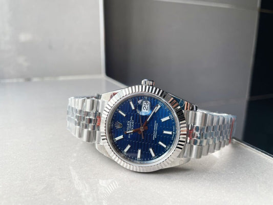 VSF Factory 1:1 Rolex DateJust 41 SS Best Edition 904L Steel Blue Textured Dial