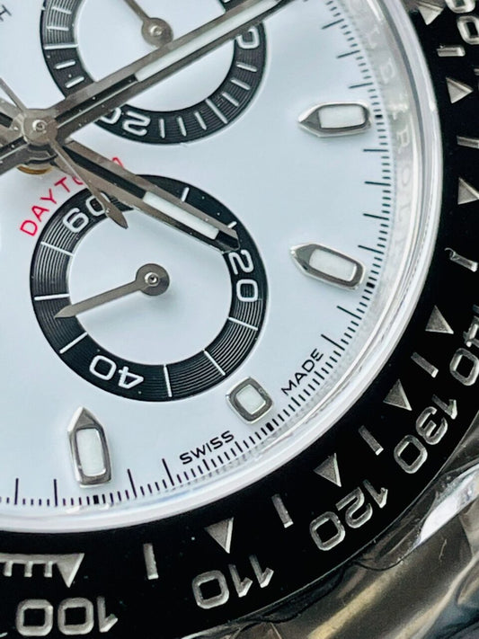 CLEAN FACTORY 1:1 Rolex Daytona 116500 PANDA Best Edition CF 904L SS Case and Bracelet White Dial