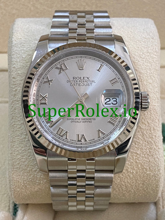 Rolex Datejust 36 Steel Rhodium Roman Dial Ref.116234