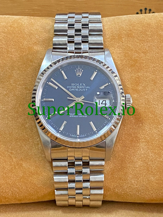 Rolex Datejust 36 Steel Blue Index Dial Ref.16234