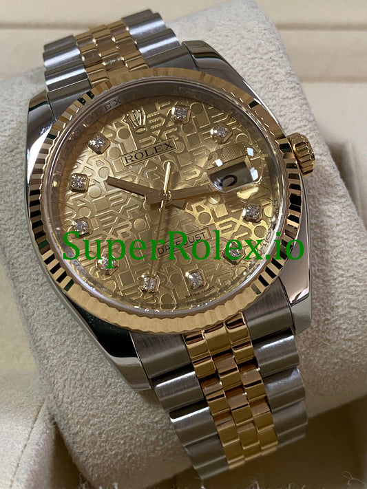 Rolex Datejust 36 Steel and Yellow Gold Diamond Dial Ref.116233
