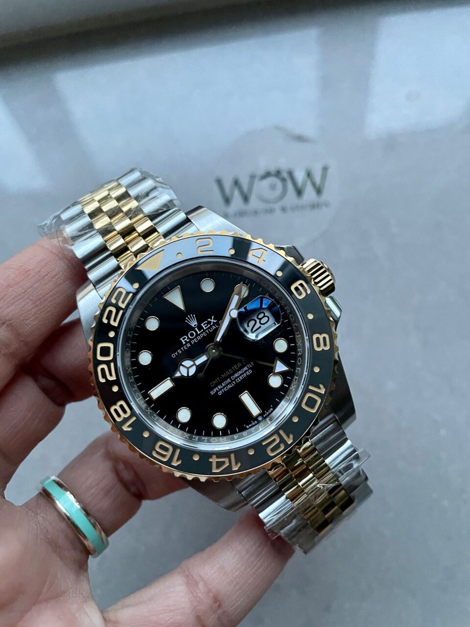EWF Factory 1:1 Rolex GMT-Master II 126713GRNR 904L YG/SS Black Dial Dots VR3285