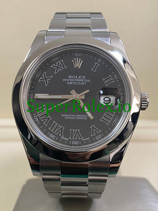 Rolex Datejust II 41 Steel Black Roman Dial Ref.116300