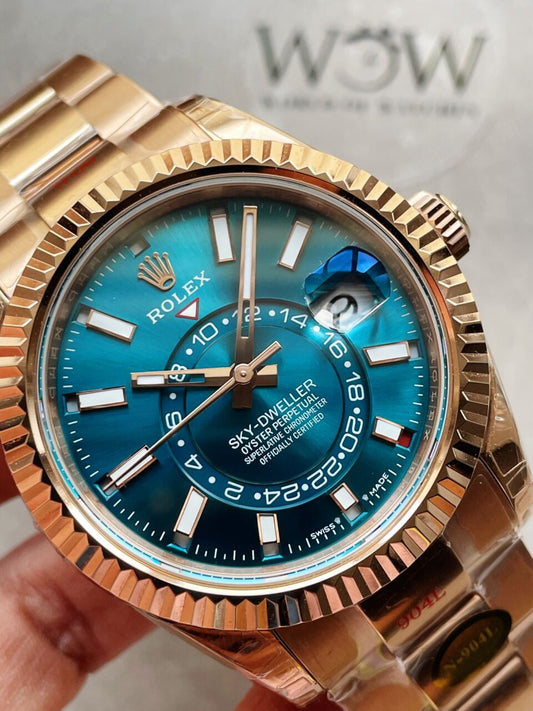 Noob FACTORY 1:1 Rolex Sky-Dweller 326935 RG/SS Turquosi Dial