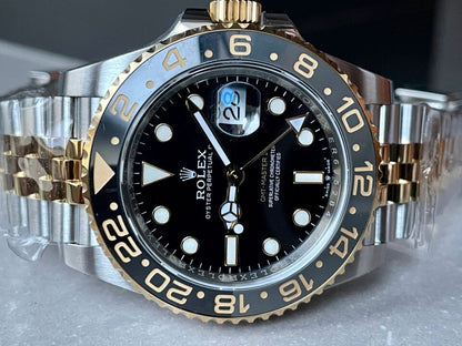EWF Factory 1:1 Rolex GMT-Master II 126713GRNR 904L YG/SS Black Dial Dots VR3285