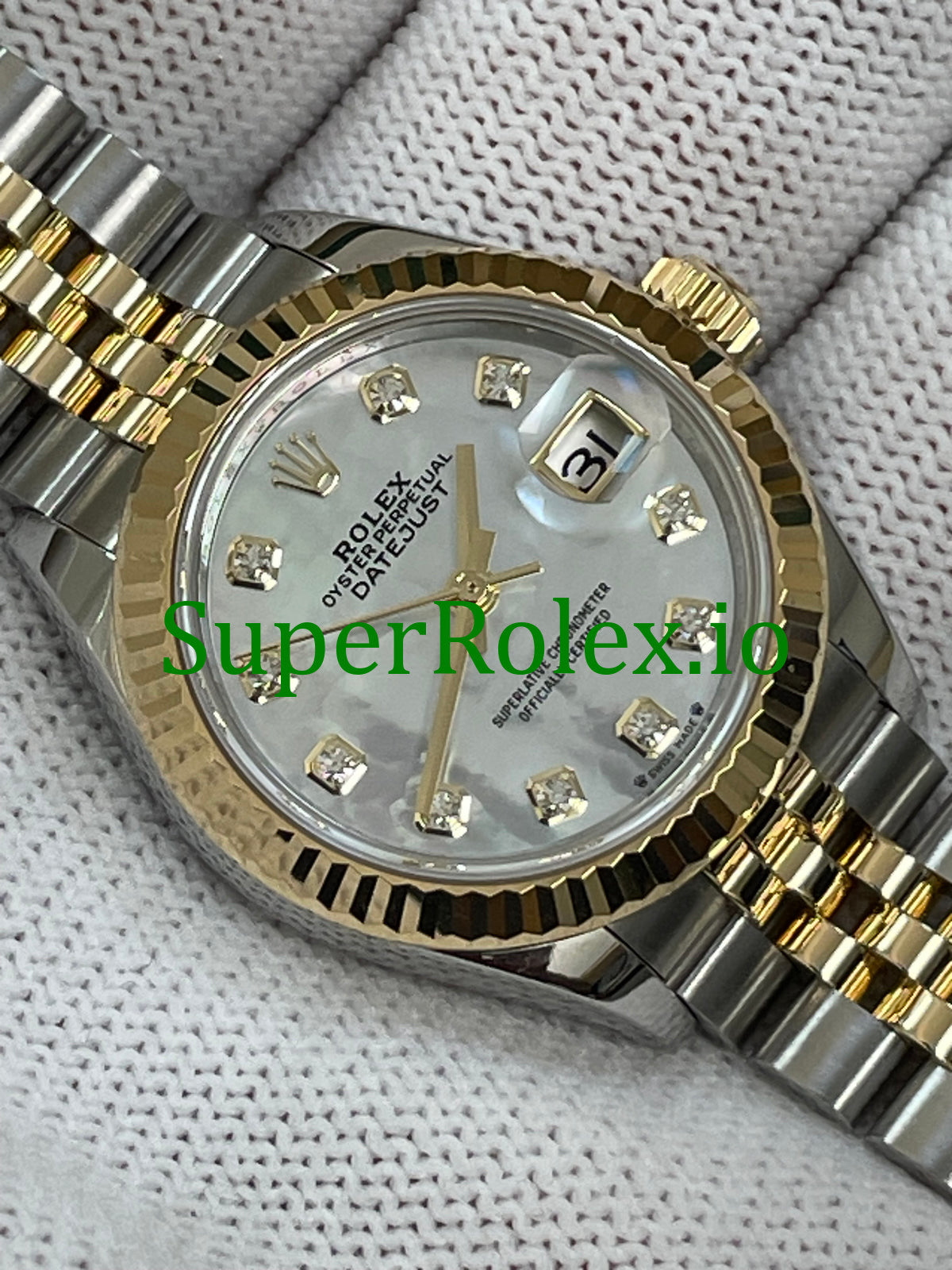 Rolex White Mother-Of-Pearl Diamond Dial Lady-Datejust Ref.279173