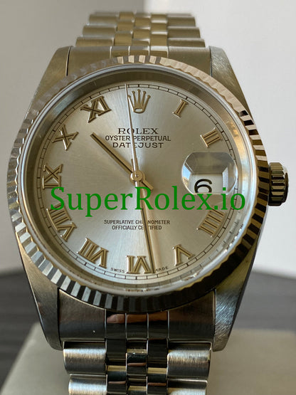 Rolex Datejust 36 Steel Rhodium Roman Dial Ref.16234