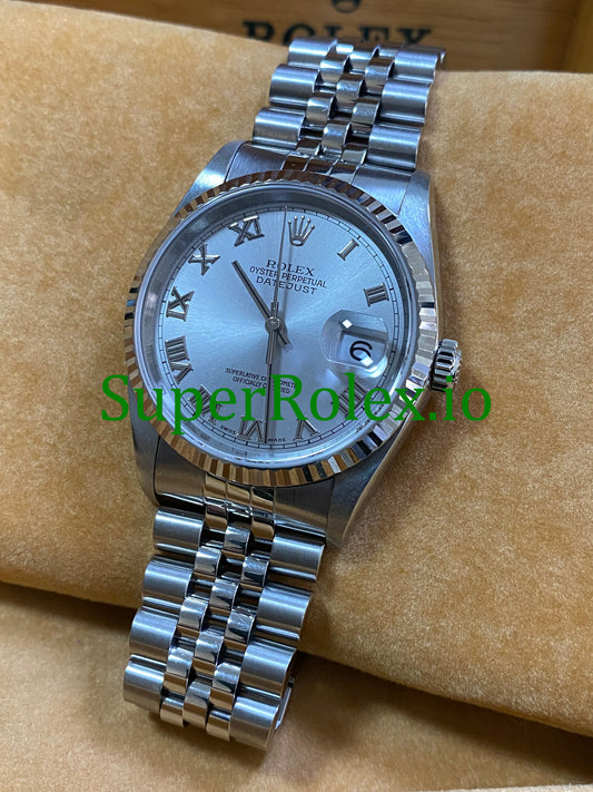 Rolex Datejust 36 Steel Rhodium Roman Dial Ref.16234