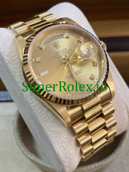 Rolex Dial Day-Date 36MM Yellow Gold Diamond Ref.18238