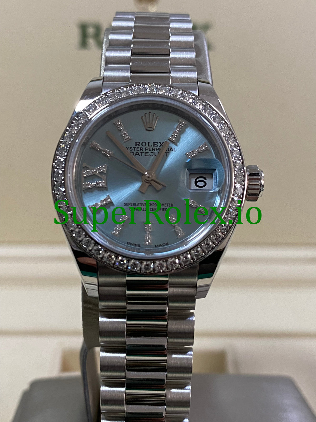 Rolex Platinum Lady-Datejust 28 Ice Blue Diamond Dial Ref.279136RBR