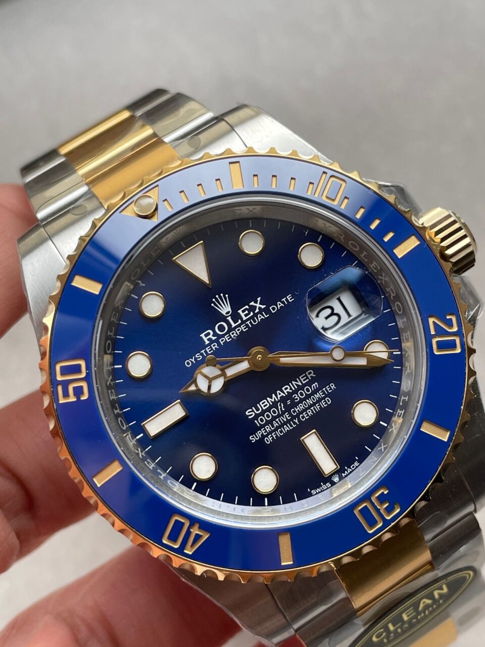CLEAN FACTORY 1:1 Rolex Submariner 116613LB Bluesy 904L YG/SS Blue Dial VR3235