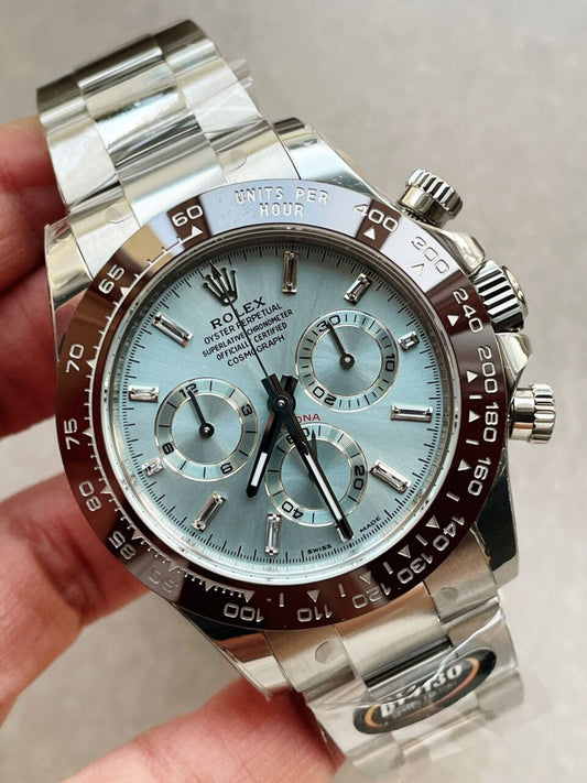 BTF factory 1:1 Rolex Daytona 116506 Brown Ceramic Best Edition Ice Blue Dial Crystal Marker SA4130 V2