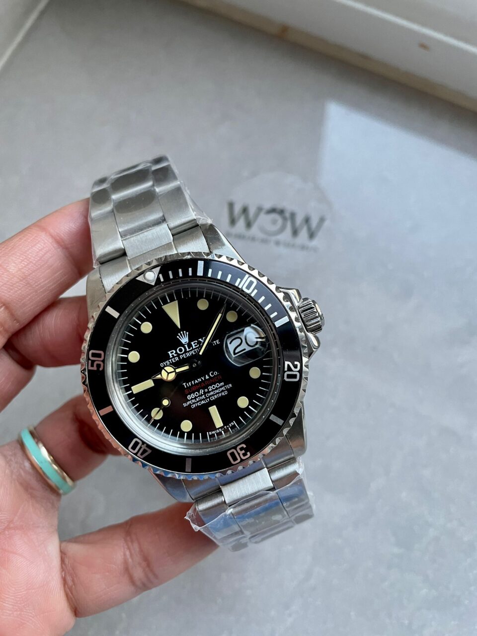 VINTAGE Rolex Submariner Date Tiffany & Co 16610A30B9315 Black dial with SS bracelet