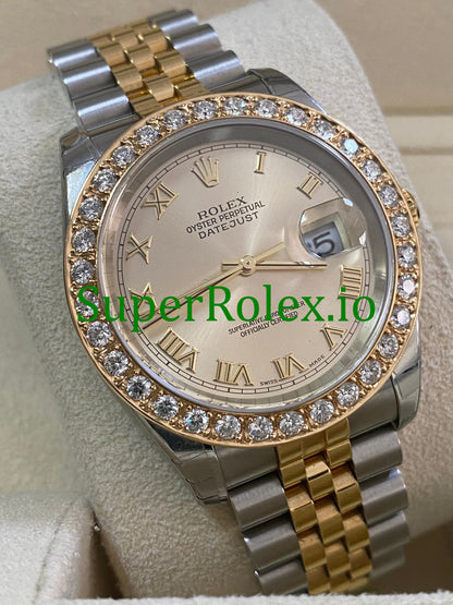 Rolex Datejust 36 Steel and Yellow Gold Silver Roman Dial Ref.116233