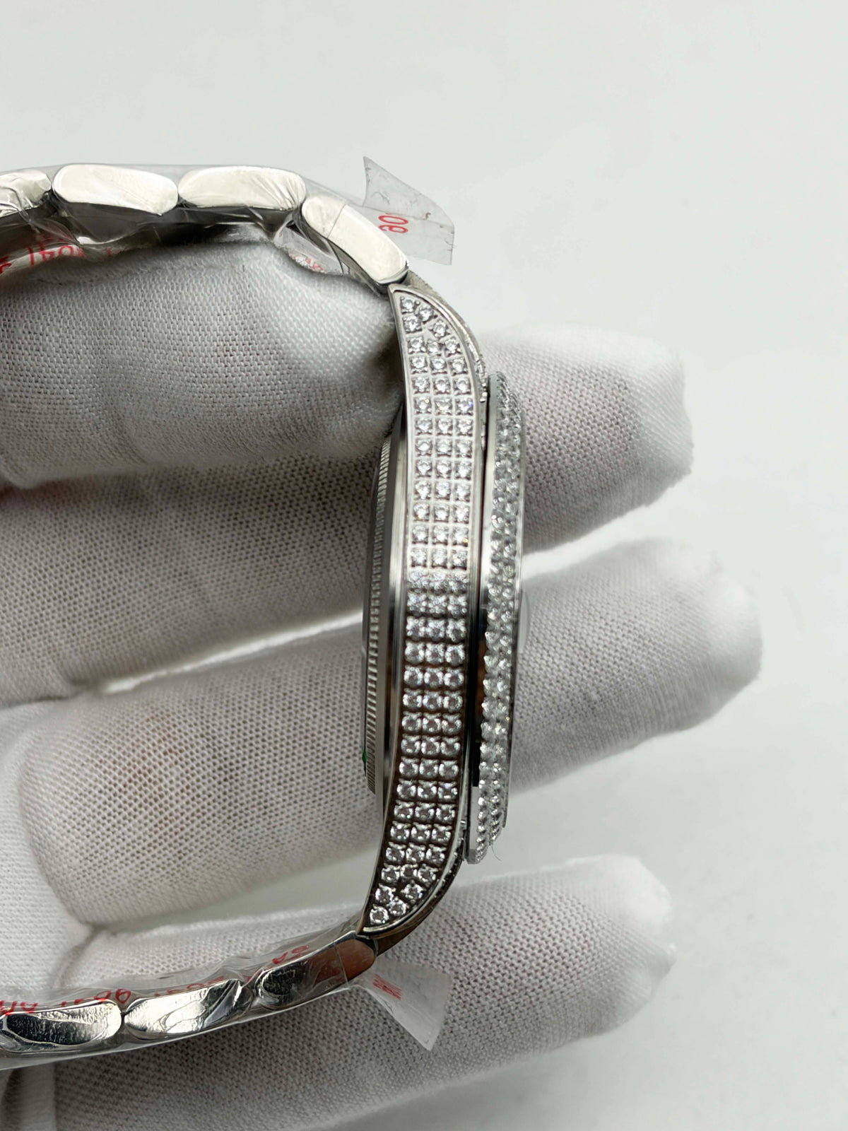 Rolex OYSTER PERPETUAL 41mm 904L SS MOISSANITE DIAMONDS BRACELET AND DIAL A2824 iced out