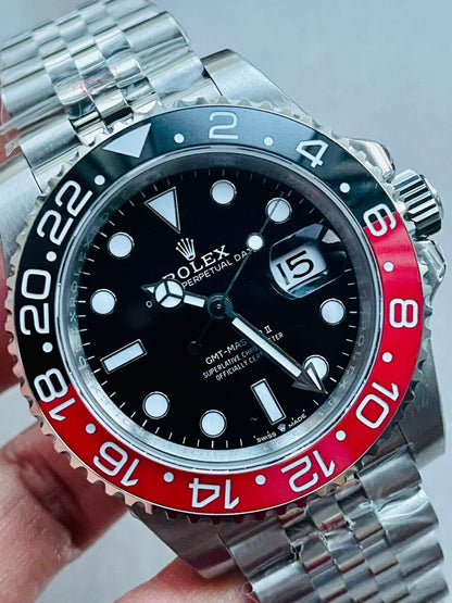 GMF Factory 1:1 Rolex GMT Master II 16710 V5 COLA 904L SS 1:1 RED BLACK Bezel Best Edition