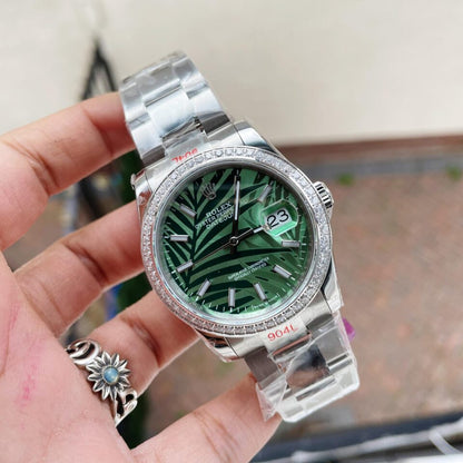 GMF Factory 1:1 Rolex DateJust 36 SS 126284 Diamonds Bezel Best Edition New Green Dial A2824
