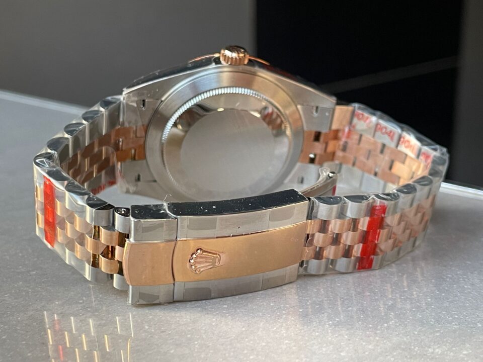 GMF GM Factory 1:1 Rolex DateJust Men 41mm  'wimbledon' RG and SS V2 Grey textured Dial Roman Markers