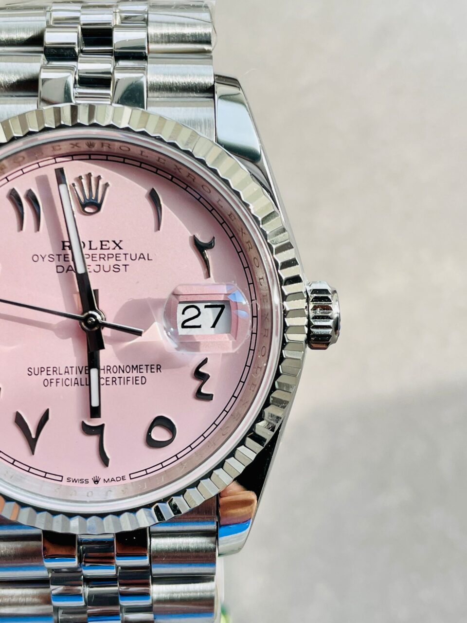DIWF Factory 1:1 Rolex DateJust 36mm 126234 Best Edition 904L Steel Tiffany Pink Dial Arabic Marker SA3235