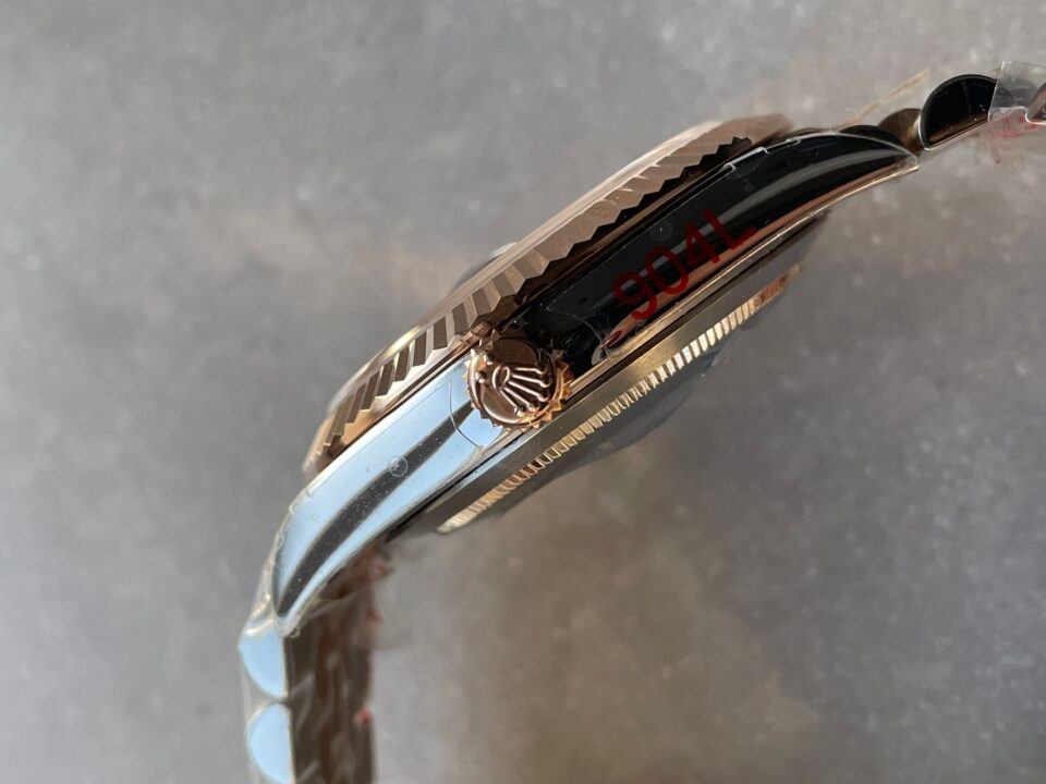 GMF GM Factory 1:1 Rolex DateJust Men 41mm  'wimbledon' RG and SS V2 Grey textured Dial Roman Markers