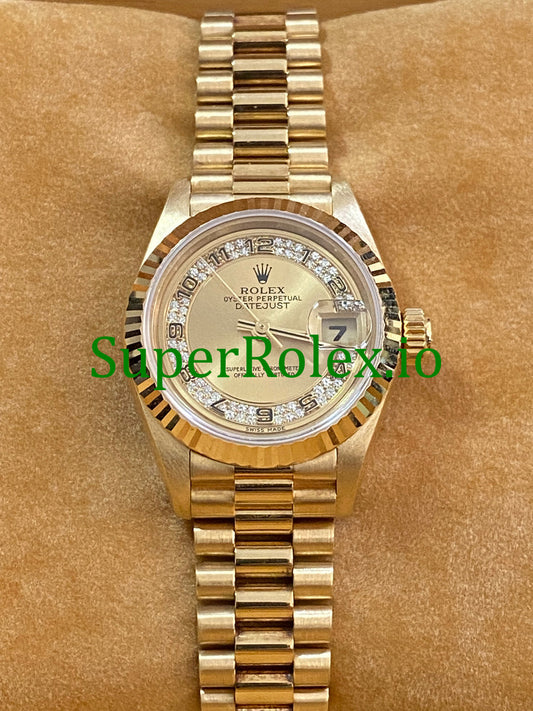 Rolex Lady-Datejust 26MM Yellow Gold Myriad Diamond Dial Ref.69178