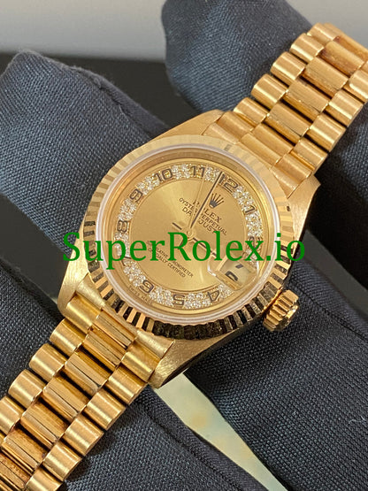 Rolex Lady-Datejust 26MM Yellow Gold Myriad Diamond Dial Ref.69178