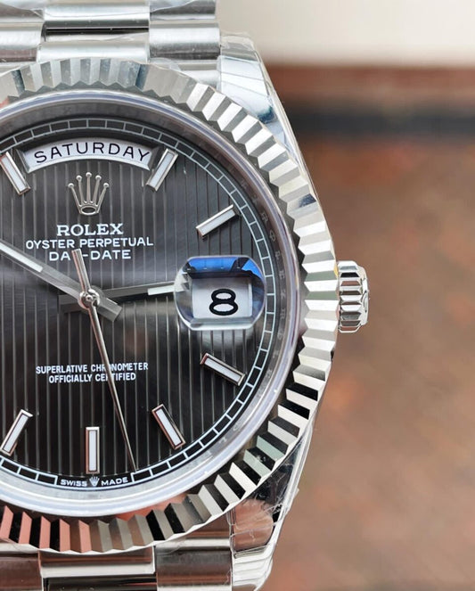 EWF Factory SS 1:1 Rolex Day Date II 228239 Best Edition Black Dial A3255
