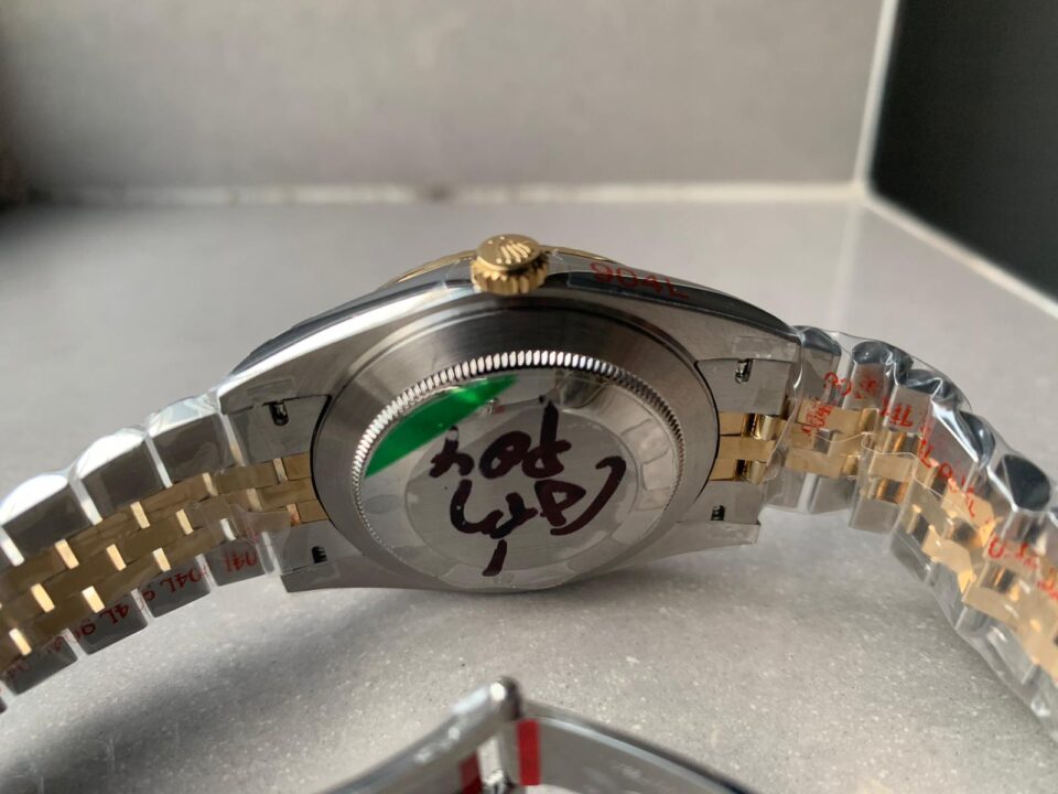 REF Factory 1:1 Best Rolex New DateJust 41 126334 SS/YG Edition Gray Dial Green Roman Markers A3235