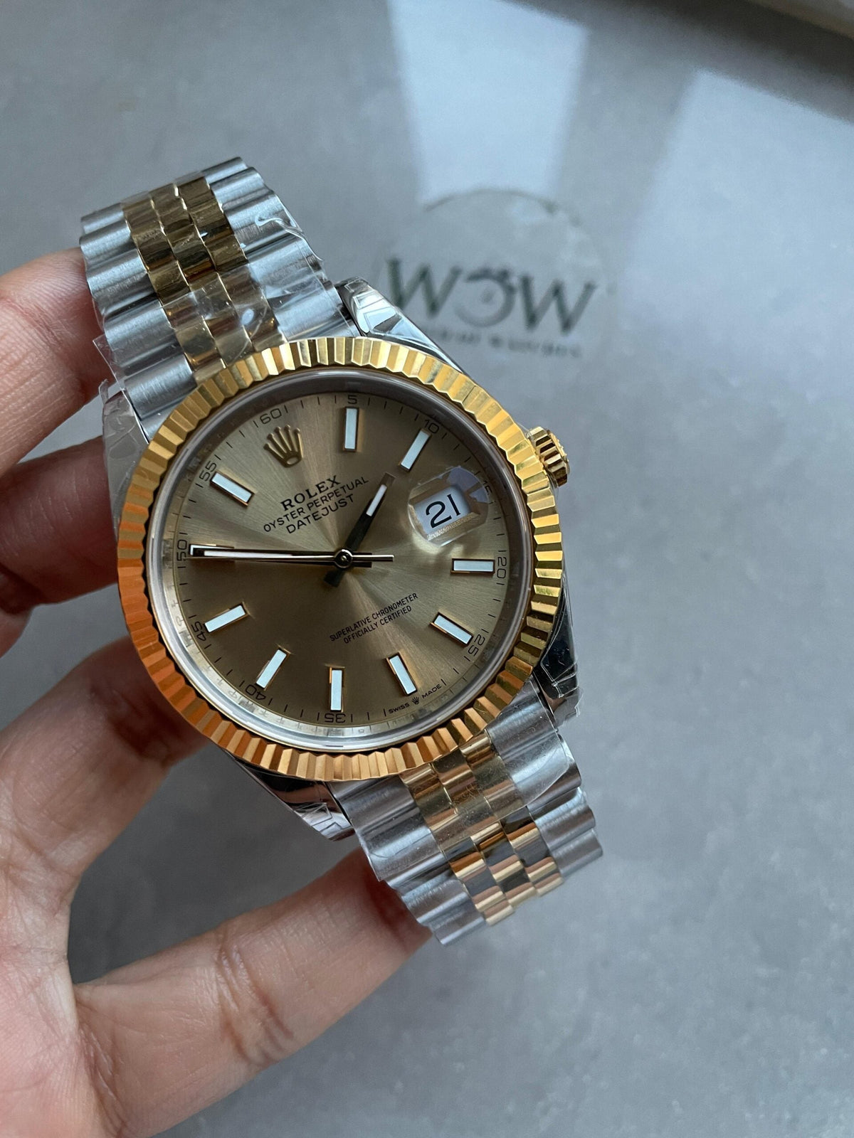 VSF Factory 1:1 Rolex Datejust 41mm 126333 904L YG/SS Fluted Bezel Gold Dial on VS3235
