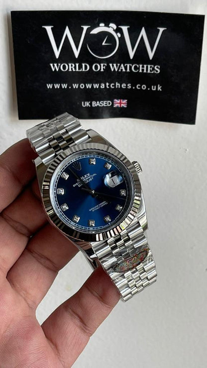 Clean Factory Rolex Datejust 41mm 126334 904L SS Fluted Bezel Blue Dial VR3235