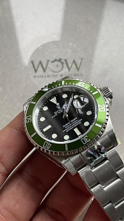 ARF FACTORY 1:1 Rolex Submariner 'Kermit' 16610LV 904L SS Black Dial SH3135