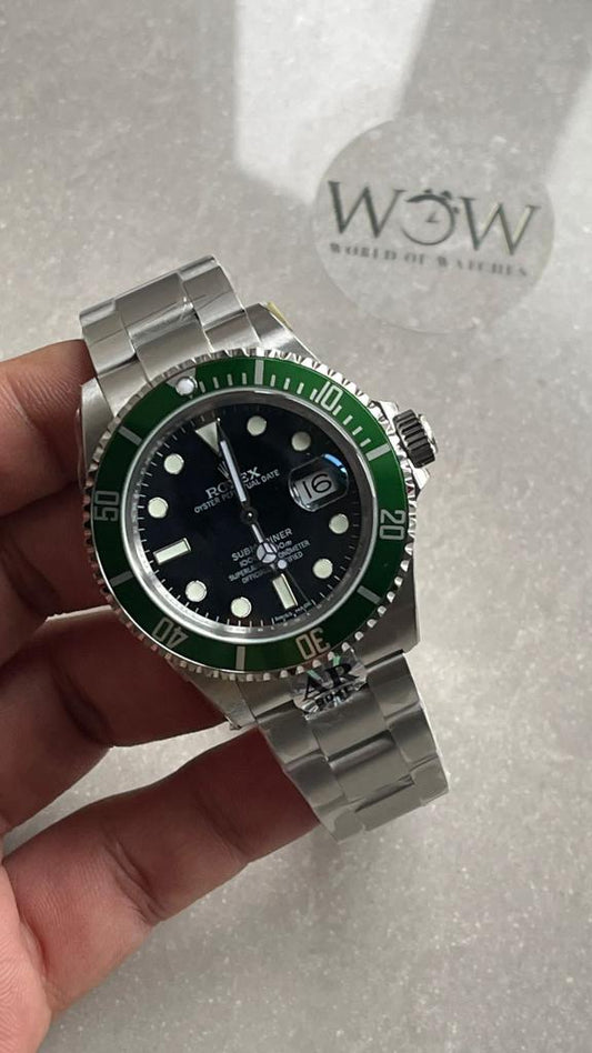 ARF FACTORY 1:1 Rolex Submariner 'Kermit' 16610LV 904L SS Black Dial SH3135
