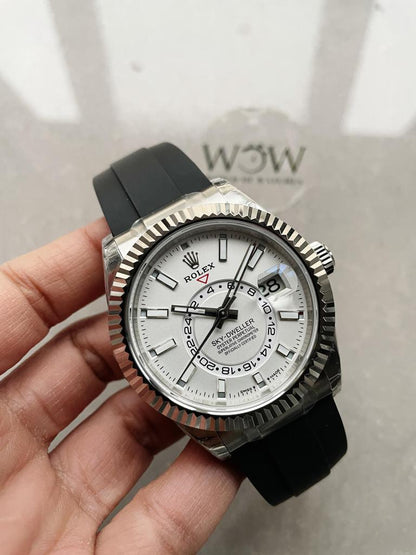 Noob FACTORY 1:1 Rolex Sky-Dweller 326934 904L SS Noob 1:1 Best Edition White Dial Asian 23J to 9001