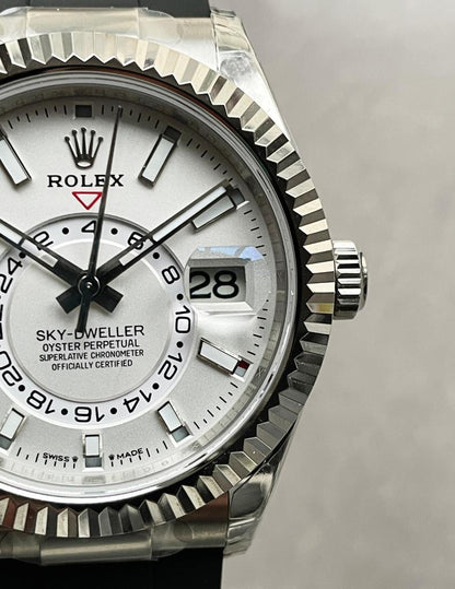 Noob FACTORY 1:1 Rolex Sky-Dweller 326934 904L SS Noob 1:1 Best Edition White Dial Asian 23J to 9001