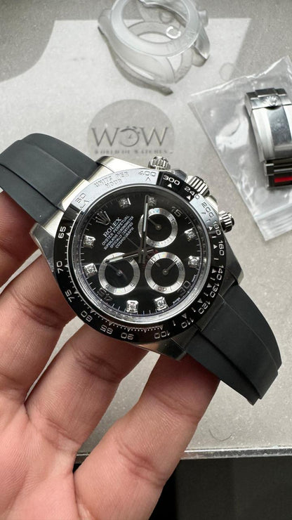 Clean Factory 1:1 Rolex Daytona 116519 904L SS Black Dial A4130