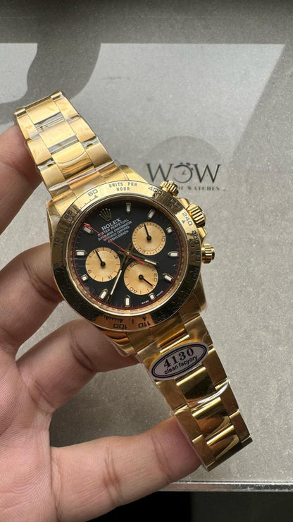 YG factory 1:1 Rolex Clean Daytona 116508 904L YG Black Dial A4130