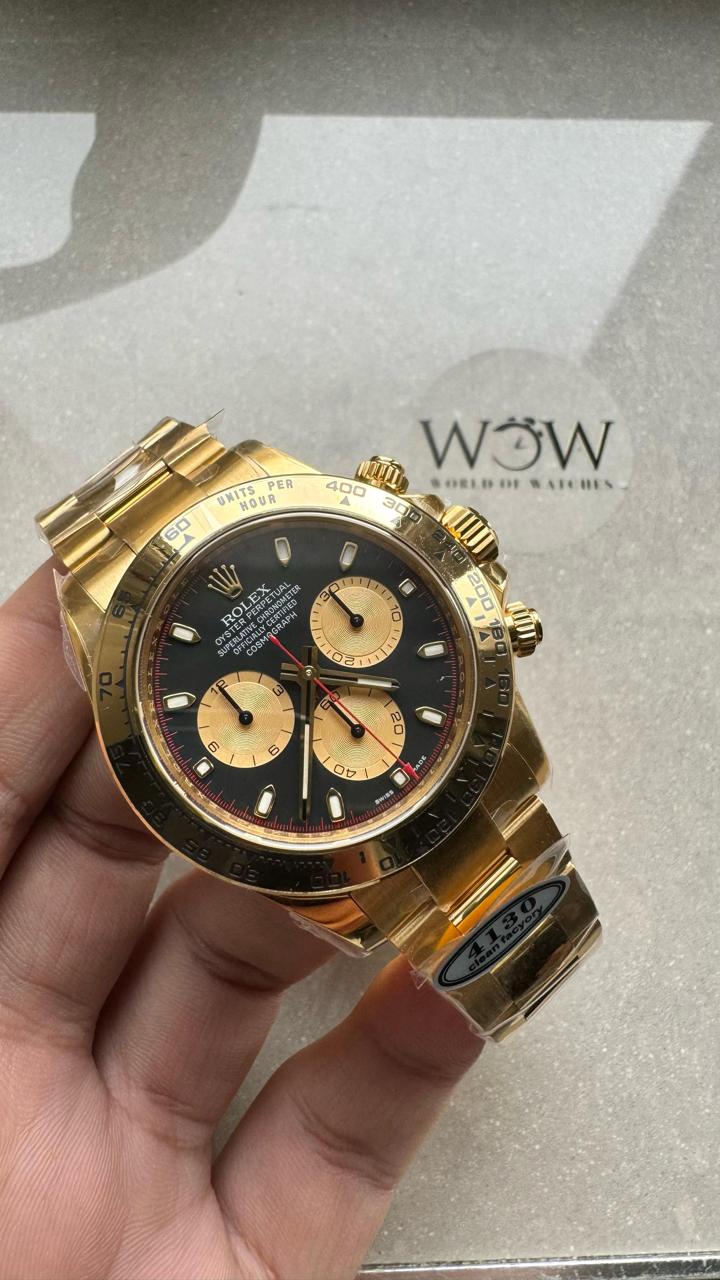 YG factory 1:1 Rolex Clean Daytona 116508 904L YG Black Dial A4130