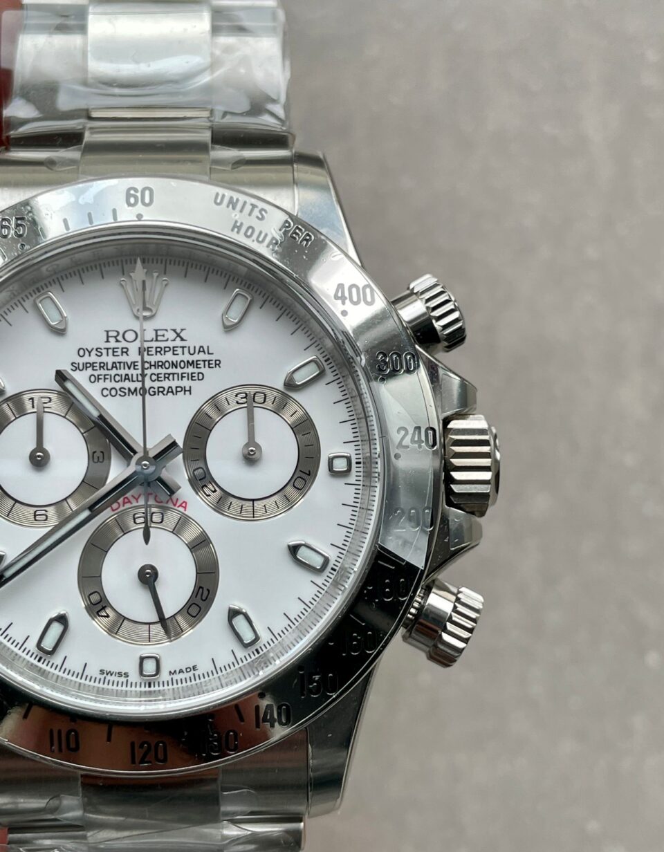 Rolex Daytona 116500 DAYTONA 1:1 Best Edition CF 904L SS Case and Bracelet White Dial Silver bezel SA4130