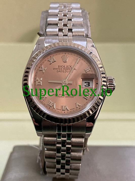 Rolex Lady-Datejust 26MM Steel Pink Roman Dial Ref.79174