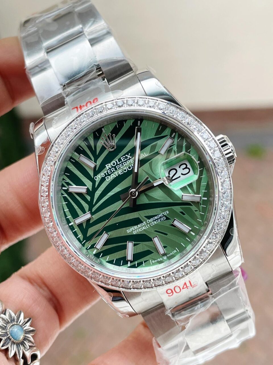 GMF Factory 1:1 Rolex DateJust 36 SS 126284 Diamonds Bezel Best Edition New Green Dial A2824