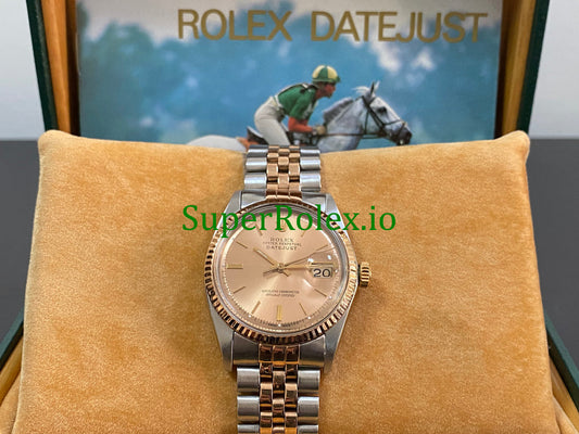 Rolex Datejust 36 Steel and Everose Gold Rose Index Dial Ref.1601